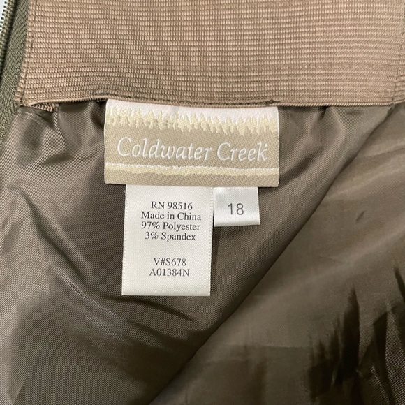 Coldwater Creek Women’s Shirt Skirt Matching Set Size XL 18 Olive Embroidered - Picture 2 of 16